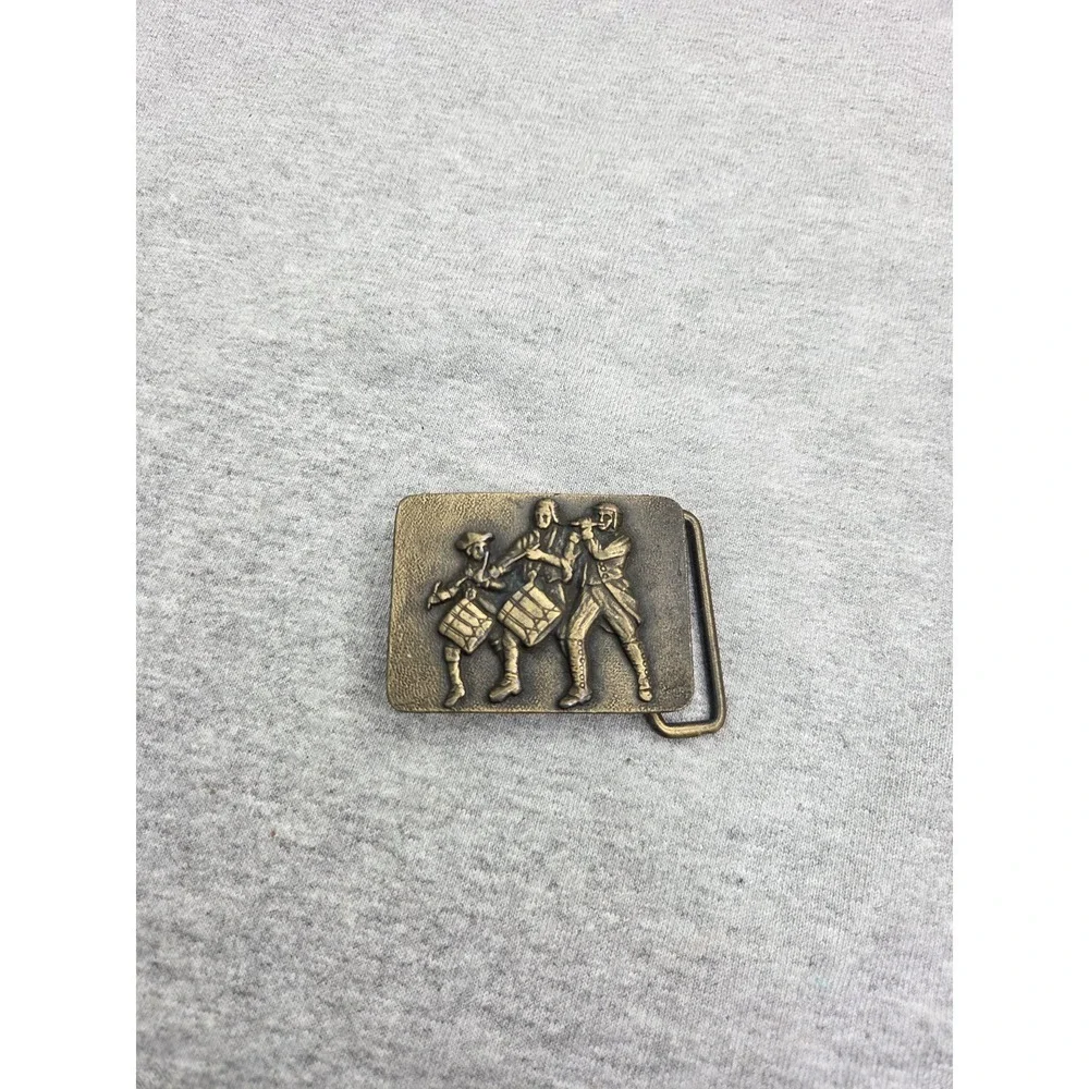 Solid Brass American Revolution 1776 Independence Belt Buckle Patriotic USA